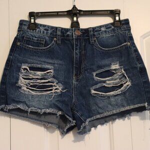 YMI Distressed Denim Jean Shorts Junior Size 9 Casual Summer